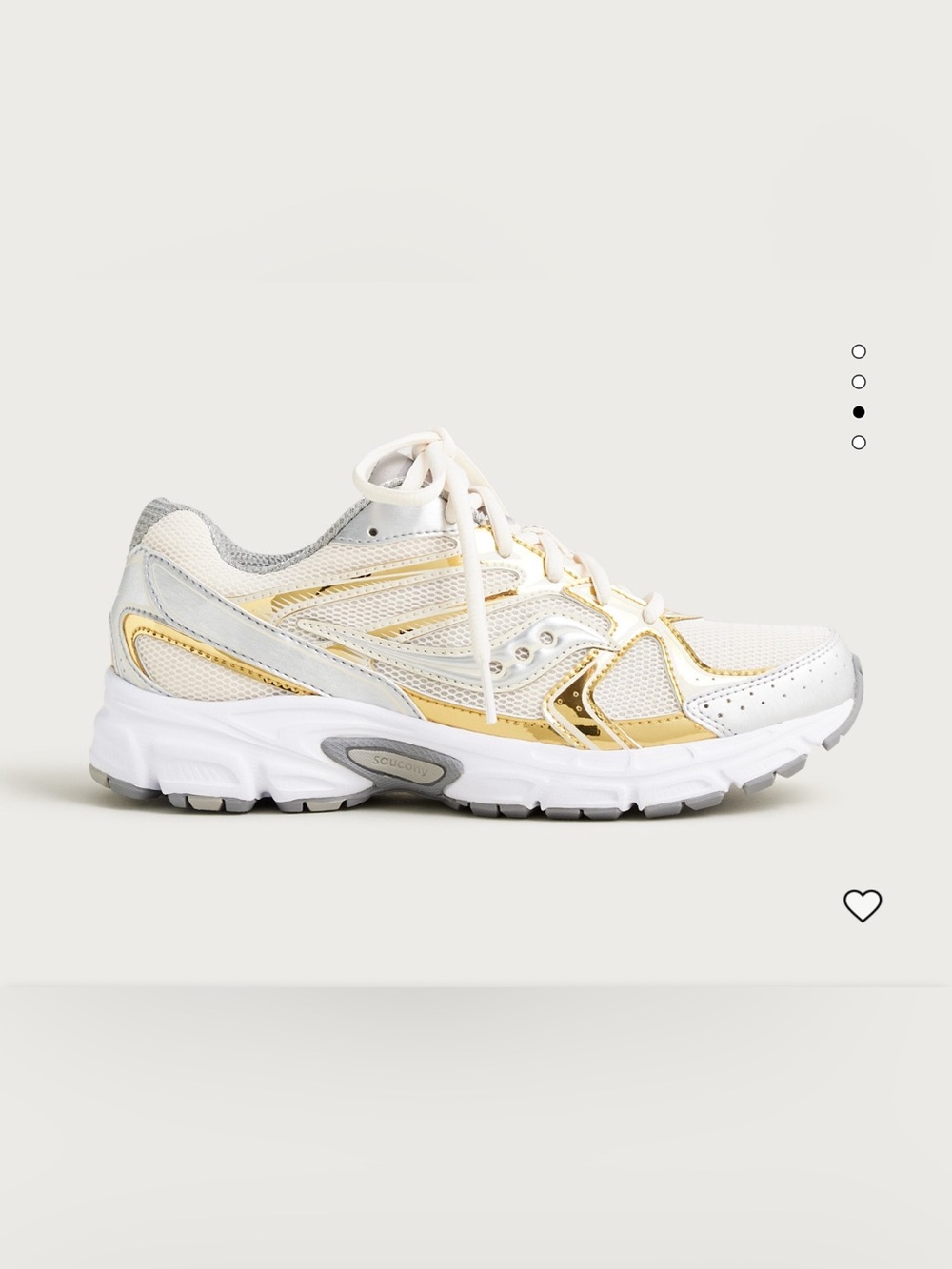Saucony x J.Crew Collab Silver and Gold Ride Millennium Sneakers - Picture 3 of 12